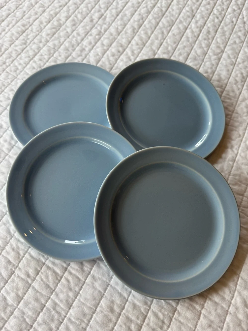 Vintage Lu-Ray Pastels Blue Plates Salad Bread Dessert - 6-3/8” Spring Easter